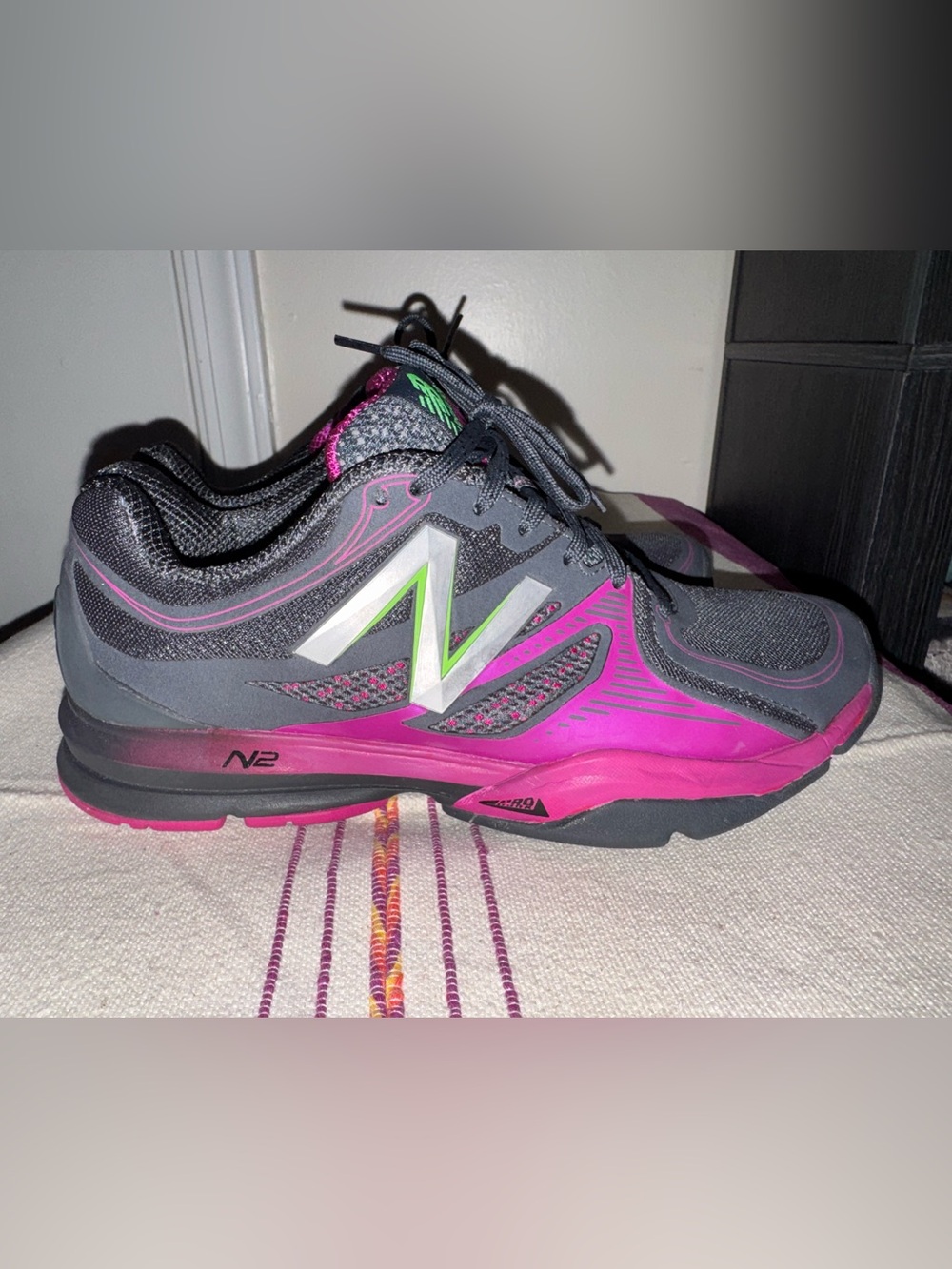 New Balance Women's 1267 Gray and Pink Athletic Running Shoe